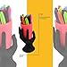 ARAD Phone Stand for iPhone and iPad, Book Holder Hand Statue Art (Black/Pink)