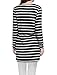 Allegra K Women's Stripes Long Sleeves Pockets Loose Tunic Top M Black