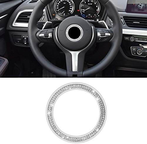 SENZEAL Steering Wheel for Car Logo Cover Crystal Decoration Silver for B M W 3 4 5 Series X3 X5 E30 E36 E34 E39 F30 F34 F36 F15 G01 G30 G31