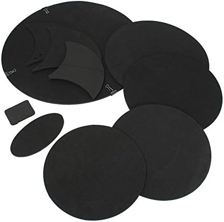 waterfaill 10Pcs Drum Mutes Drum Silencer Practice Pad Drum Silencer Practice Pads Rubber Foam Mute Silencer Drumming Practice Pad Drum Pad kit, Rubber Mute Snare Drum Pad Silent Practice (black)