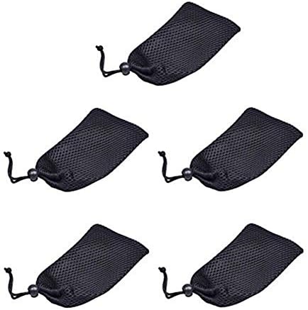 Joyfeel Buy Glasses Bag Eyeglasses Drawstring Storage Pouch Mesh Clothes Pouch for Sunglasses 5 Pics (black)