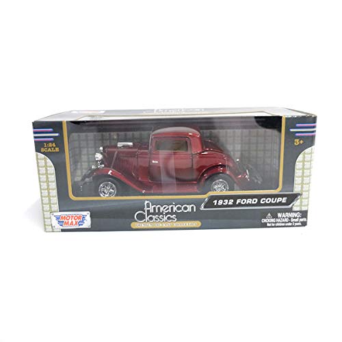 MotorMax American Classics 1932 Ford Coupe 1/24 Scale Diecast Model Car Red