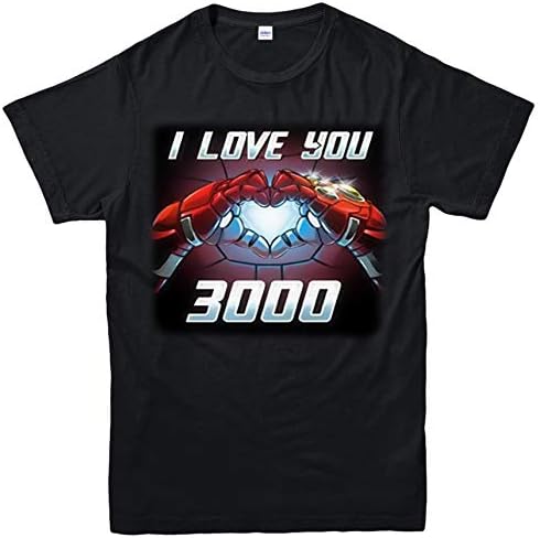 Avengers Endgame T-Shirt, Iron Man I Love You 3000 (3 Thousand) Marvel Comics Superheroes Fans Gift Kids & Adults Size Tee Top