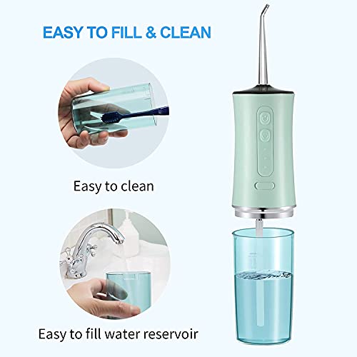 MuralMax Water Flosser Teeth Cleaner Cordless, Professional 300ML Water Dental Flosser Oral Irrigator with 4 Replaceable Jet Tips for Home Travel Braces Bridges Care IPX7 3 Modes Teeth Cleaner