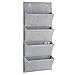 mDesign Soft Fabric Over the Door Hanging Storage Organizer with 4 Large Pockets for Closets in Bedrooms, Hallway, Entryway, Mudroom - Hooks Included - Textured Print - Gray