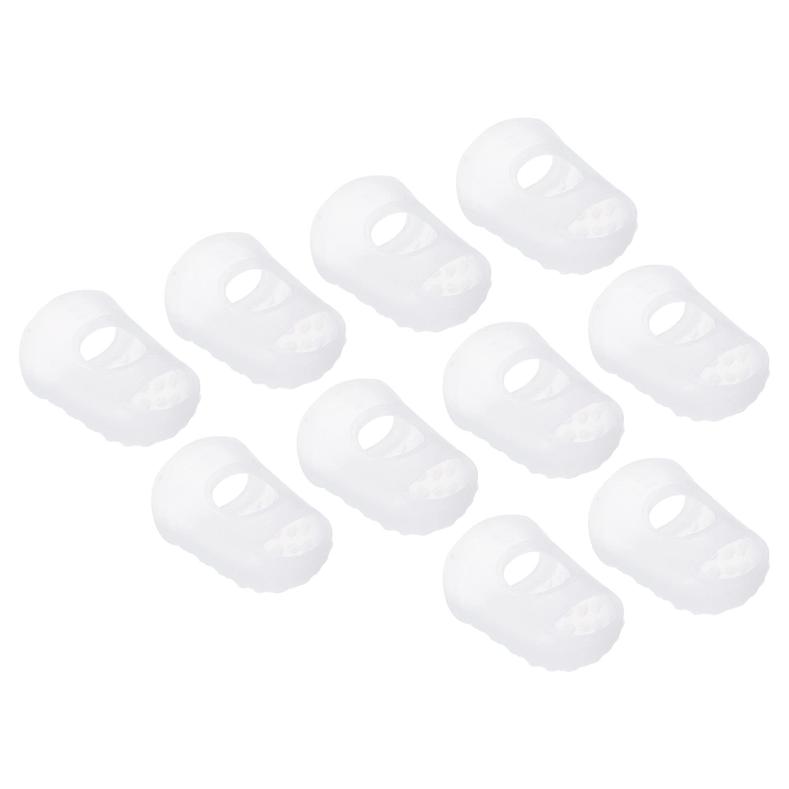 PATIKIL 0.79 Inch Rubber Finger Tips, 15 Pack Silicone Thumb Fingertip Protector Covers Pads Thimble for Guitar Playing Office Counting Sewing, Clear Medium Size