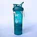 GOMOYO Motivational Quotes on Blender Bottle Brand ProStak Shaker Cup, 22 Ounce Protein Shaker Bottle with BlenderBall Whisk and Two Twist n’ Lock Attachable Containers (Love Life - Teal)