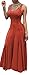 Bigyonger Women's Round Neck Slim Sleeveless Pleated Maxi Dress