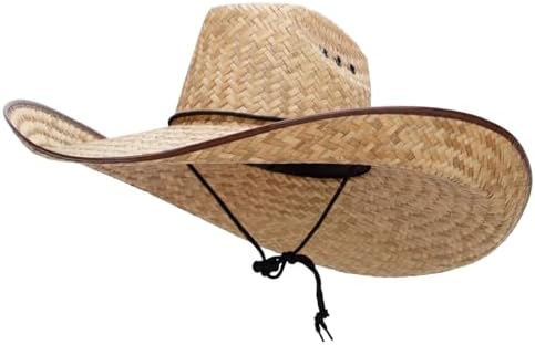 Men's Rush Straw Wide Brimmed Aussie Hat - Natural OSFM at Amazon