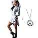 Overmal dress Women's v-Neck Solid Long-Sleeve High-Low Straight Dress, Gray, Medium