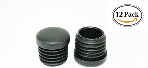 7/8" OD Black Round for Tough High Premium Quality Synthetic Rubber Rugged Plugs by 7/8 Inch Cap Cover Tube Chair Glide Insert Finishing Plug(Not Plastic) - 12 Pack