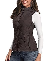 LONGKING Chocolate Women's Vest, Stand Collar