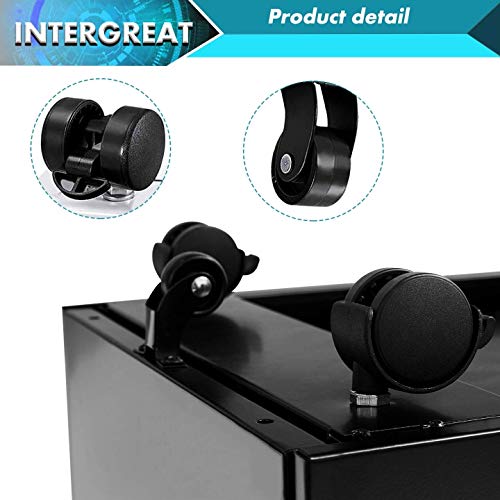 image for INTERGREAT Black 3 Drawer Filing Cabinet with Lock 26 Inch Metal File 