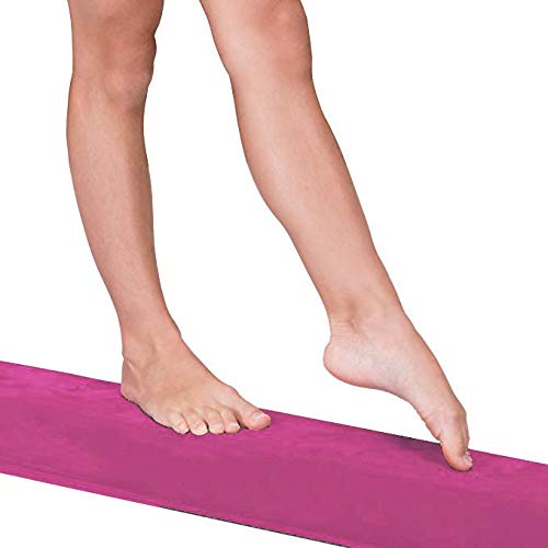 JC-ATHLETICS Adjustable Balance Beam Gymnastic Practice Training Equipment for Kids Children Home Floor Use,8 Feet Long (Pink)
