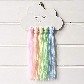 Buy Paperiva Cute Sleepy Cloud Rainbow Tassel Nursery Decor Wall Hanging Kids Room Decor Decoration Item Online At Low Prices In India Amazon In