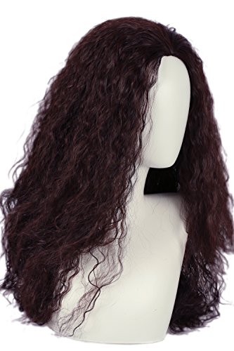 Moana Cosplay Wig Brown Long Curly Permed Wig Hair Costume Accessories