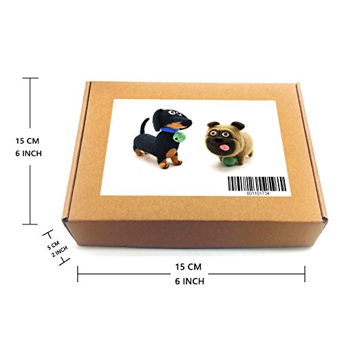Artec360 Dachshund and Pug Dogs Needle Felting Kits for Beginners with Enough Tool Kits Height 3.5" (2 Pack)