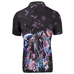 HUGS IDEA Heart Horse Floral Print Short Sleeve