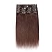 MY-LADY Double Weft 100% Remy Human Hair Clip in Extensions #2 Dark Brown 10''-22'' Grade 7A Quality Full Head Thick Thickened Long Short Straight 8pcs 18clips for Women Fashion 12