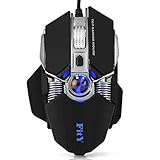 FitY Gaming Mouse Ergonomic Mechanical Mice, 8 Buttons Macro Programmable Desktop Laptop PC Gamer Mouse,Illumination 16.8 Million RGB Backlight USB Wired Gaming Mouse Black