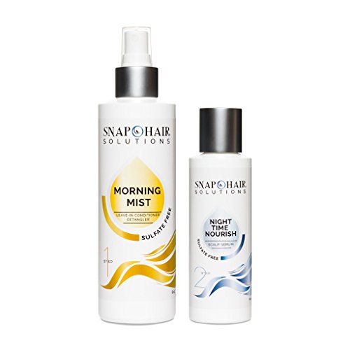 Snap Hair ExcelaGrowth3X Curly Hair Solutions Hair Repair Kit Duo to Grow Hair Fast. Daily Leave In Conditioner and Night Hair Growth Treatment Transforms Wavy Curly Coiled Hair into Sexy Locks