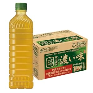 [機能性表示食品] サントリー 伊右衛門 濃い味 ラベルレス 緑茶 600ml×24本