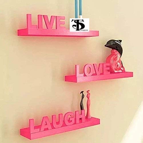 Trustshoppee Beautiful MDF Pink Wall Shelves Live/Love/Laugh