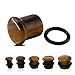 ZS Tiger Eye Natural Stone Brown Ear Plugs Single Flare Ear Gauges Expander with O-Ring Body Piercing (Gauge=7/16