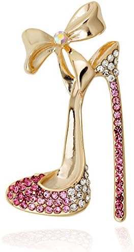 AkiannaHand Painted Crystals Rhinstones High Heel Shoe Brooch Pin