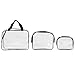 Pretty See Clear PVC Cosmetic Bags Makeup Bags Waterproof Travel Toiletry Cases Storage Bag with Zipper and Handle, Set of 3