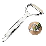 KOLPCTT New Zinc Alloy Fruit Parer - Y-shaped Svivel Peeler- Polished & Heavy-duty Metal Shaving Knife - Practical & Simple Kitchen Gadget, Silver