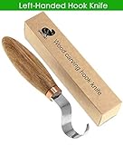 Wood Carving Hook Knife for Carving Spoons kuksa Bowls and Cups - Right Handed Spoon Carving Tools - Basic Crooked Knife for Professional Spoon Carvers and Beginners (Left-Handed Hook Knife)