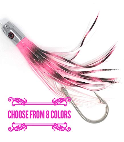 Trolling Fishing Lures Saltwater Tuna Offshore Game Fishing Lure Octopus Skirts trolling Lure mah-mahi Fishing trolling Lure (red, 5inch)