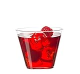 Embellish Hard Plastic 9oz Party Tumblers/Cups Old Fashioned Design 100 Count Clear Pack Of 5 (100 Cups Total)