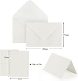 Mocraft 60 Blank Cards and Envelopes White A6 Set 60/60 250gsm view 2
