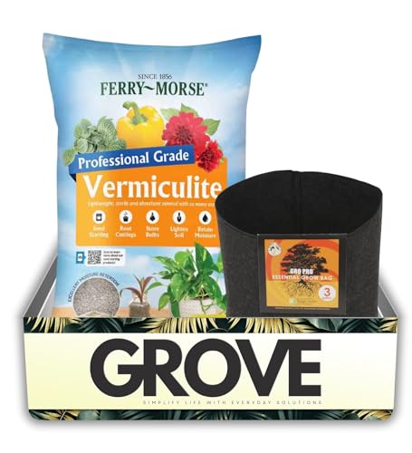 Chunky Perlite for Plants Indoor Bundle with Grow Bag Planter Black – Lightweig…