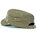 ililily Crystal Gemstone Stud Flower Vintage Cotton Military Army Hat Cadet Cap, Olive Drab