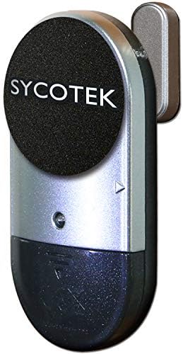 SYCOTEK Door Alarm Vibration Sensor Window Alarm, 120dBs Siren with Voice Reducing Tap, Lightweight Easy Fit Alarm System, Personal Security in Travel, Office, Pet House, Black Silver