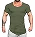 COOFANDY Men's Workout Tee Short Sleeve Gym Training Bodybuilding Muscle Fitness T Shirt (Large, Olive Green)