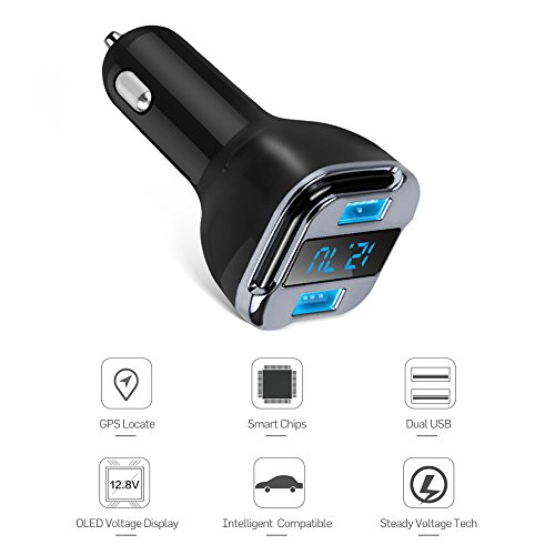 Car Charger, DDSKY GPS Tracking Locator with Dual USB Charging Ports