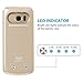 SAVFY Galaxy S7 Edge Charger Case, 5200 mAh Portable External Backup Battery Charger Cover Case Pack for Samsung Galaxy S7 Edge Rechargeable Power Bank Case (Gold)