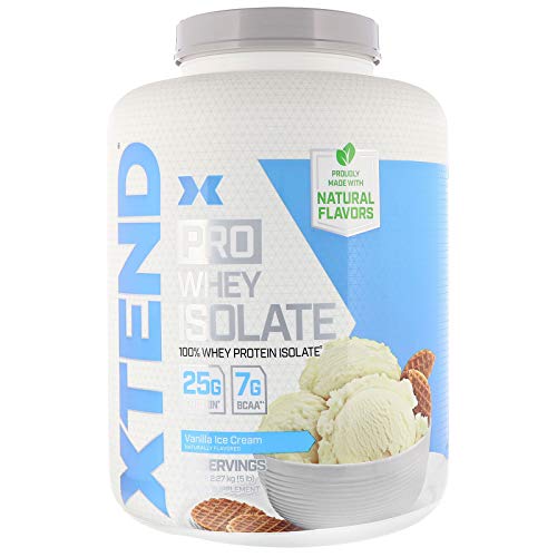 XTEND Pro Protein Powder Vanilla Ice Cream | 100% Whey Protein Isolate | Keto Friendly + 7g BCAAs with Natural Flavors | Gluten Free Low Fat Post Workout Drink | 5lbs - Thumbnail 2