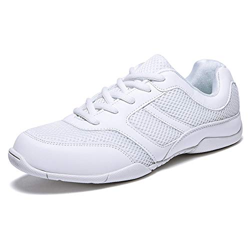 YING LAN Cheerleading Shoes for Women Girls Ladies Sports Training Jazz Dance Sneakers Shoes White