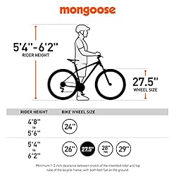 Mongoose Tyax Expert Adult Mountain Bike, 27.5-Inch