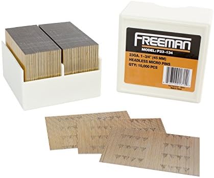 Freeman P23-134 23-Gauge 1-3/4" Glue Collated Headless Micro Pins (10,000 Count)