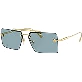 Versace Woman Sunglasses Gold Frame, Grey Gradient Lenses, 60MM