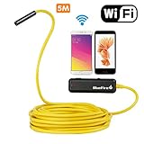 BlueFire Semi-rigid Flexible Wireless Endoscope IP67 Waterproof WiFi Borescope 2 MP HD Resolutions Inspection Camera Snake Camera for Android and iOS Smartphone, iPhone, Samsung, iPad, Tablet (16.4FT)