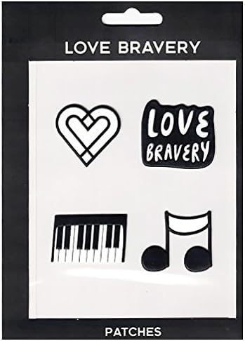 Love Bravery Patch Stickers by Lady Gaga & Elton John, Love Bravery, Black/White