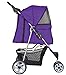VIVO Purple 3 Wheel Pet Stroller for Cat, Dog and More, Foldable Carrier Strolling Cart, STROLR-V003P