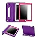 HDE Case for iPad 9.7-inch 2018/2017 Kids Shockproof Bumper Hard Cover Handle Stand w/Built in Screen Protector for New Apple Education iPad 9.7 Inch (6th Gen) / 5th Generation iPad 9.7 Purple Pink
